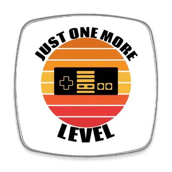 Retro Gaming Just One More Level - Square fridge magnet - white - Front