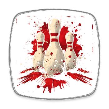 Bowling - Square fridge magnet - white - Front