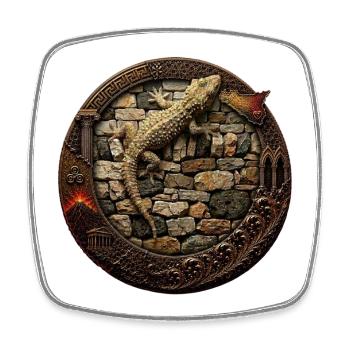 Sicilia N’do Cori – Collection Mysticisme - U Geco - Magnet carré - blanc - Devant