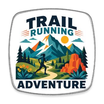 Trailrunning-Abenteuer - Viereckiger Kühlschrankmagnet - Weiß - Vorne