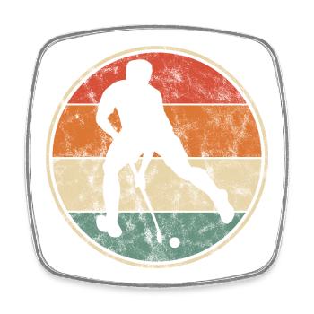 Hockey sur gazon vintage Hockey en salle hommes - Magnet carré - blanc - Devant