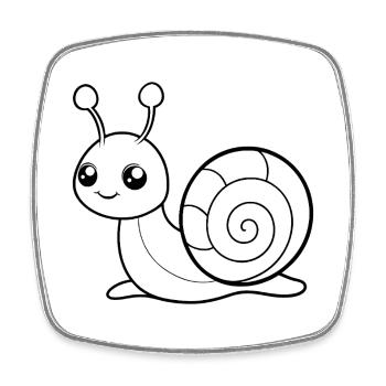 Baby snail - Square fridge magnet - white - Front