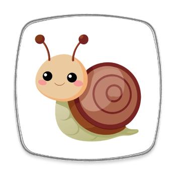 Baby snail - Square fridge magnet - white - Front