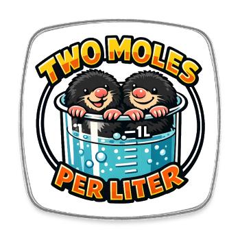Deux loutres dans un verre d’un litre - Magnet carré - blanc - Devant