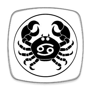 Cancer Star Sign (Black) - Square fridge magnet - white - Front