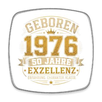 Jahrgang 1976 Exzellenz Badge - Viereckiger Kühlschrankmagnet - Weiß - Vorne