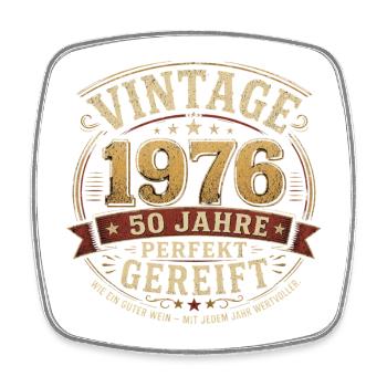 Vintage 1976 – 50 Jahre Gereift - Viereckiger Kühlschrankmagnet - Weiß - Vorne