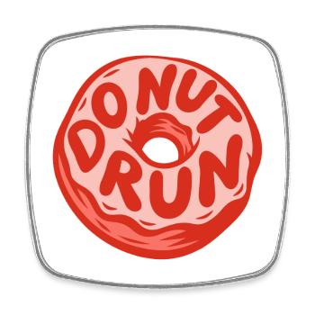 Course Do-nut : Donut sportif - Magnet carré - blanc - Devant