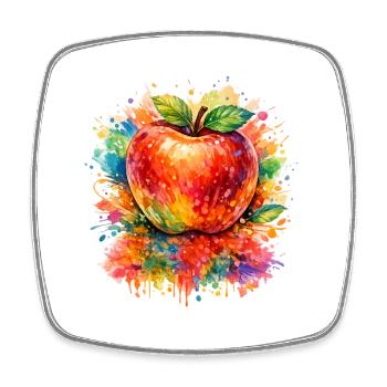 Colorful Watercolor Apple Art Design - Viereckiger Kühlschrankmagnet - Weiß - Vorne