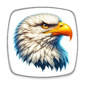 eagle - Square fridge magnet - white - Front