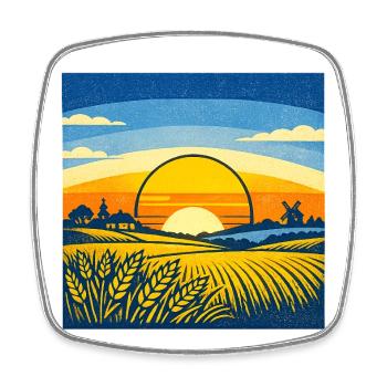 Ukraine Design Ukraine Flag Sunflower Wheat Map - Viereckiger Kühlschrankmagnet - Weiß - Vorne