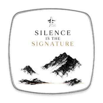 Berge Luxus Natur Minimalismus Signature Eleganz - Viereckiger Kühlschrankmagnet - Weiß - Vorne