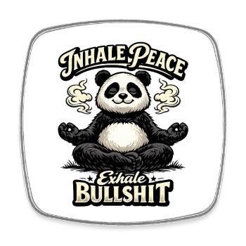 Panda Yogi – Inhale Peace - Viereckiger Kühlschrankmagnet - Weiß - Vorne
