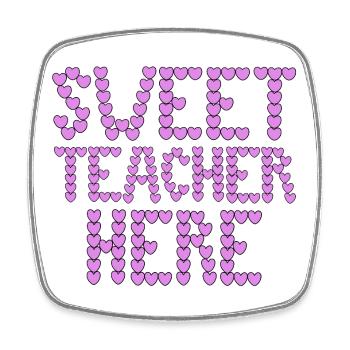 Süße Lehrerin hier Typografie - Viereckiger Kühlschrankmagnet - Weiß - Vorne