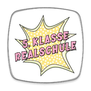 Realschule Schulwechsel 5. Klasse - Viereckiger Kühlschrankmagnet - Weiß - Vorne