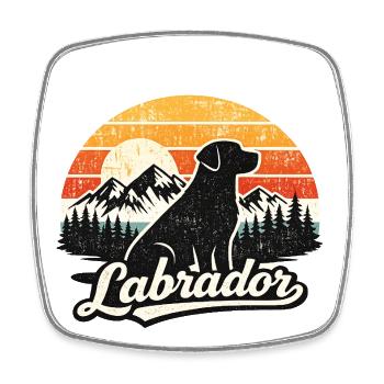 Labrador Retriever Hund Pfote Wald Berge - Viereckiger Kühlschrankmagnet - Weiß - Vorne