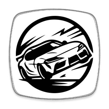 Car Racing Car Car Racing - Square fridge magnet - white - Front