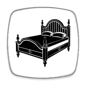 Bed Furniture - Square fridge magnet - white - Front