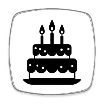 Birthday Cake - Square fridge magnet - white - Front
