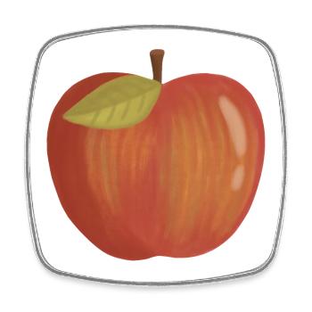 Hand-Painted Apple Gradient - Square fridge magnet - white - Front