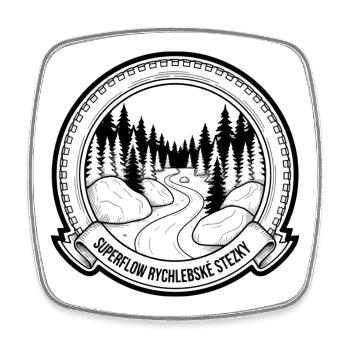 Superflow Rychlebské Stezky MTB Badge - Square fridge magnet - white - Front