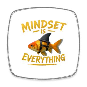 Mindset Goldfish Harness - Square fridge magnet - white - Front