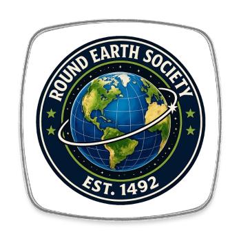 Globe Tee de la Société Round Earth - Magnet carré - blanc - Devant
