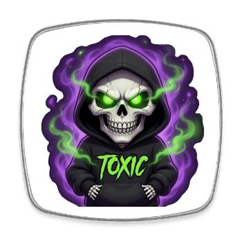 Skeleton Toxic - Square fridge magnet - white - Front