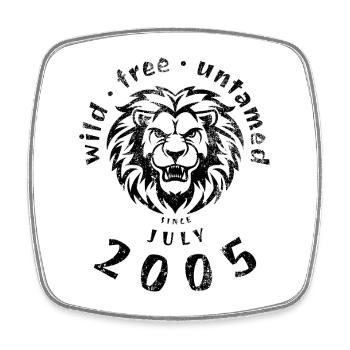 21. Geburtstag Sauvage, libre et indompté depuis 07/2005 - Magnet carré - blanc - Devant