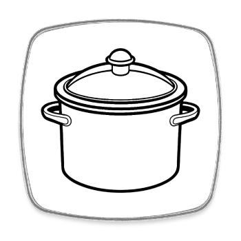 Cooking pot - Square fridge magnet - white - Front