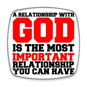 a_relationship_with_god2 - Square fridge magnet - white - Front