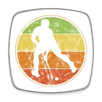 Hockey Feldhockey Hallenhockey Männer Retro - Viereckiger Kühlschrankmagnet - Weiß - Vorne