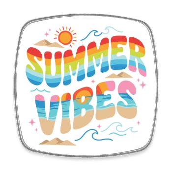 Summer Vibes - Square fridge magnet - white - Front
