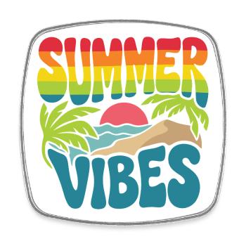 Summer Vibes - Square fridge magnet - white - Front