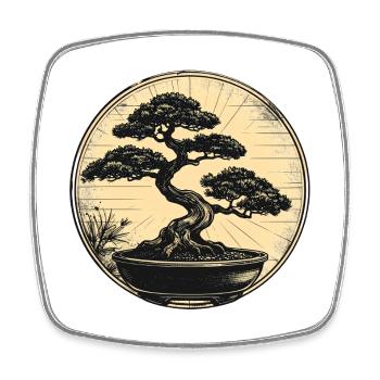 Bonsai in the Zen circle - Square fridge magnet - white - Front