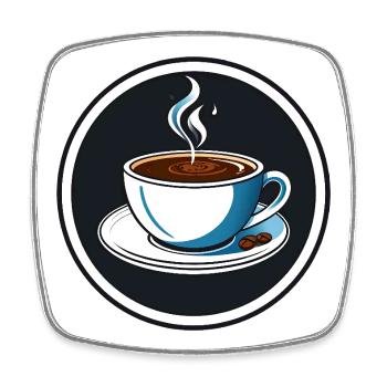 Coffee Magic Mug Illustration - Square fridge magnet - white - Front
