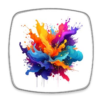 Kaleidoscopic explosion of colour - Square fridge magnet - white - Front