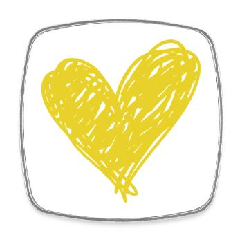 Heart - Square fridge magnet - white - Front
