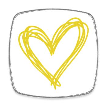 Heart - Square fridge magnet - white - Front