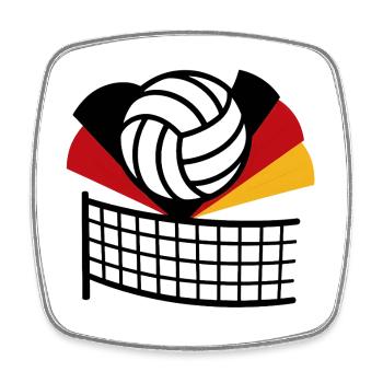 Volleyball Flagge Deutschland - Viereckiger Kühlschrankmagnet - Weiß - Vorne