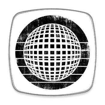80s Disco - Square fridge magnet - white - Front