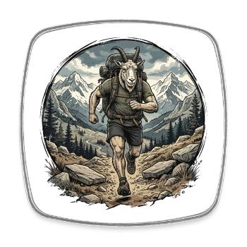 GOAT Trail Runner - Square fridge magnet - white - Front