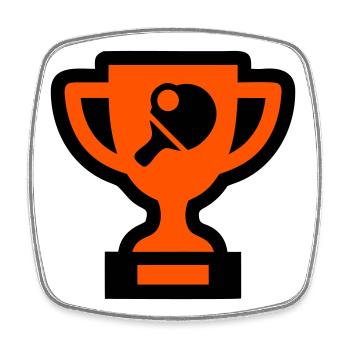 Vainqueur du tournoi de tennis de table Cup - Magnet carré - blanc - Devant