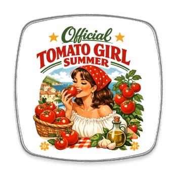 Design officiel Summer Retro de Tomato Girl - Magnet carré - blanc - Devant