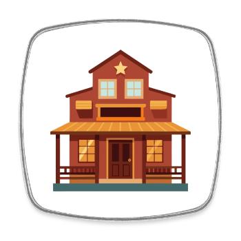Cowboy Saloon - Viereckiger Kühlschrankmagnet - Weiß - Vorne
