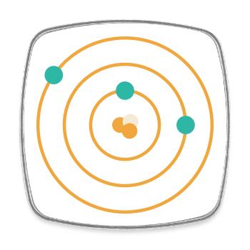 Atommodell - Physik Chemie Wissenschaft Nerd - Viereckiger Kühlschrankmagnet - Weiß - Vorne
