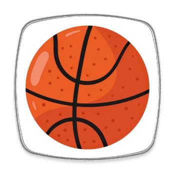 Bold Basketball Roundball Icon - Square fridge magnet - white - Front