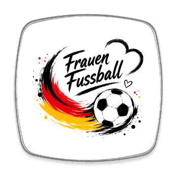 Frauenfußball Flaggen-Schwung - Viereckiger Kühlschrankmagnet - Weiß - Vorne