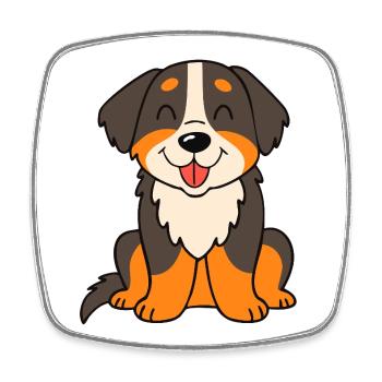 Le Chien de montagne bernois (bande dessinée) - Magnet carré - blanc - Devant