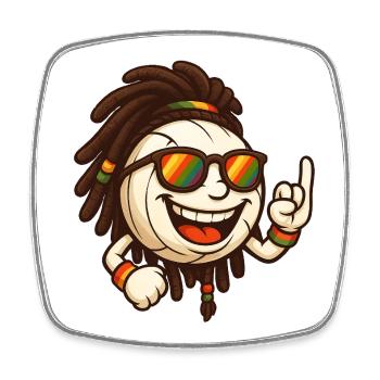 Reggae Volleyball - Viereckiger Kühlschrankmagnet - Weiß - Vorne